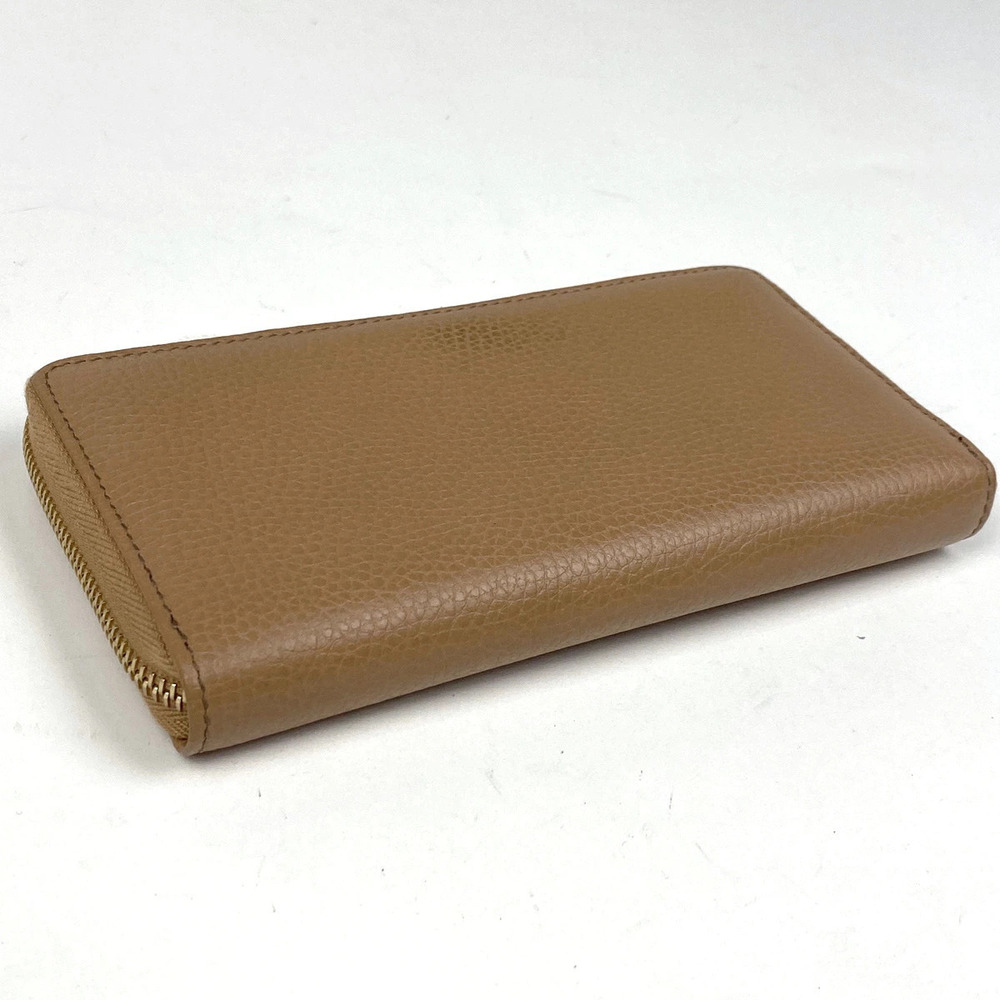 Gucci Soho Zip Brown Long Tassel Leather GG Round Interlocking Wallet Brown